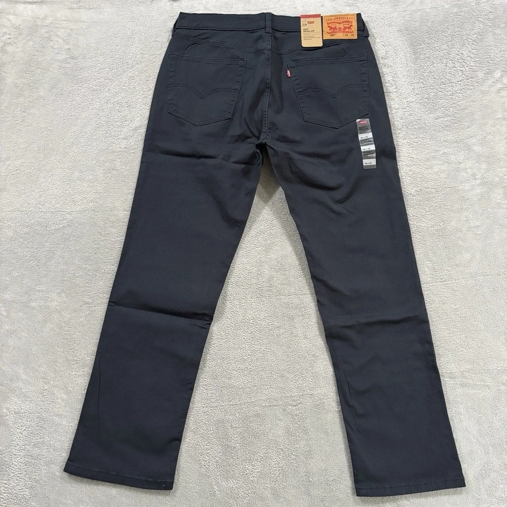 NWT Levi's 505 Jeans Men's 36x32 Straight Mid Rise Premium Soft Twill Navy Blue